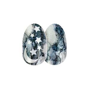 Color Street Dark Magic Shimmer Navy Silver Celestial Smoke Design Nail Polish